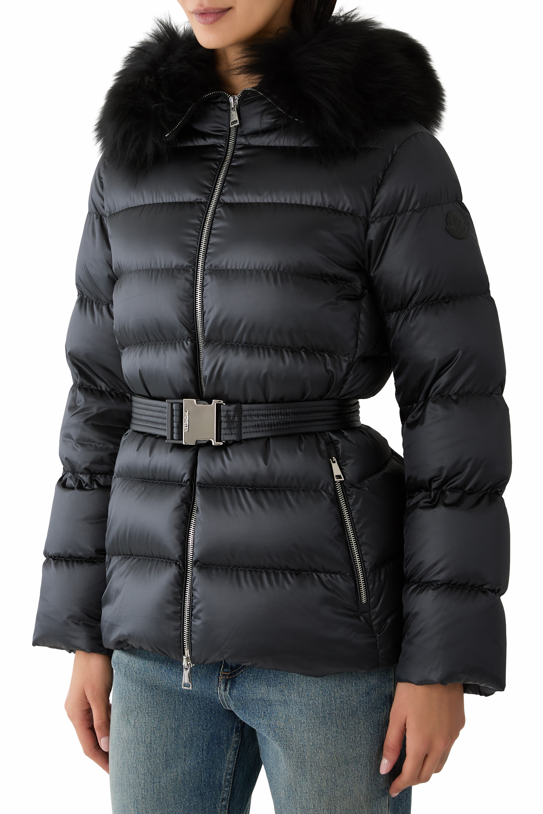 Cupidones Shearling-Trimmed Short Down Jacket