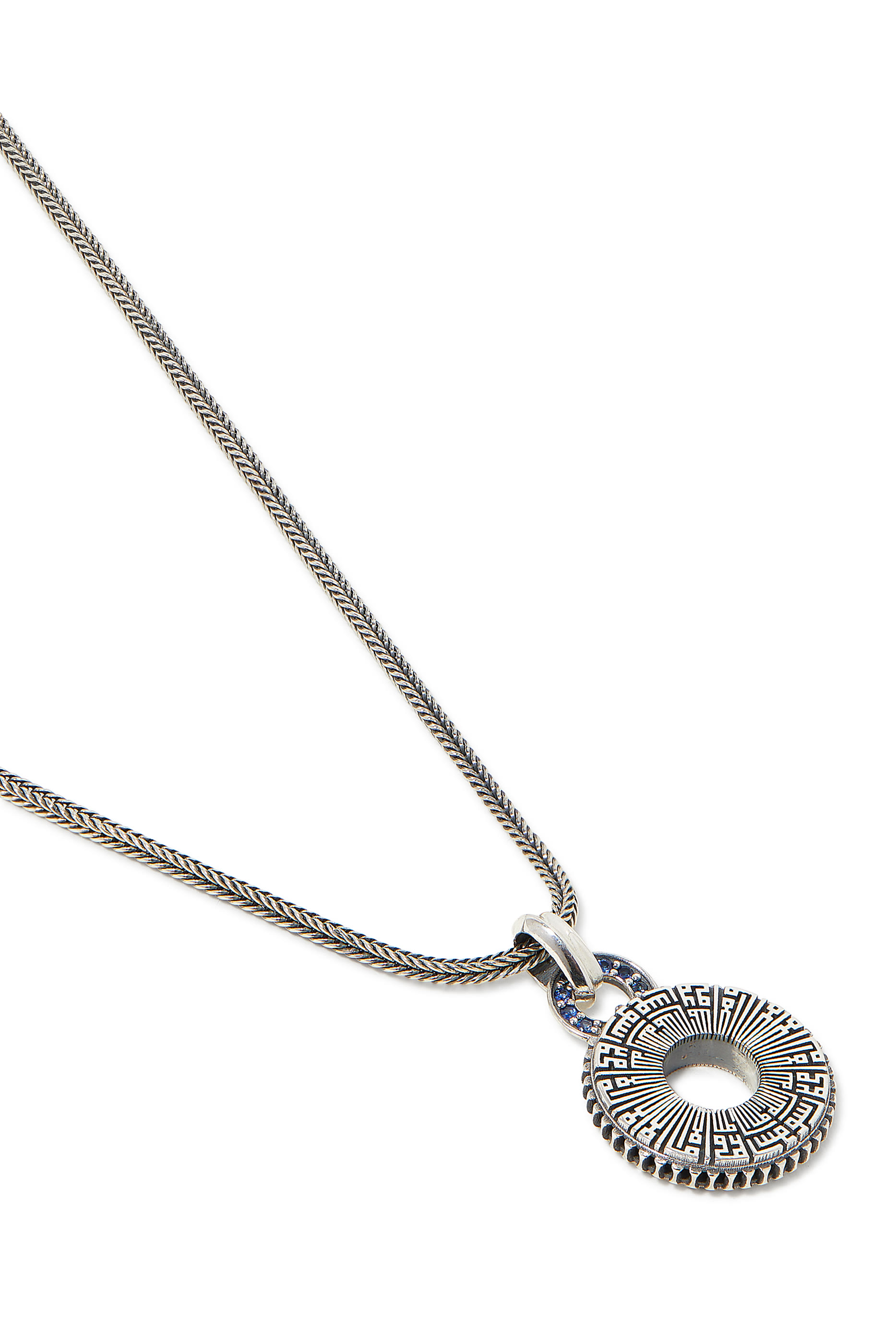 Faith Necklace, Sterling Silver   Sapphire 
