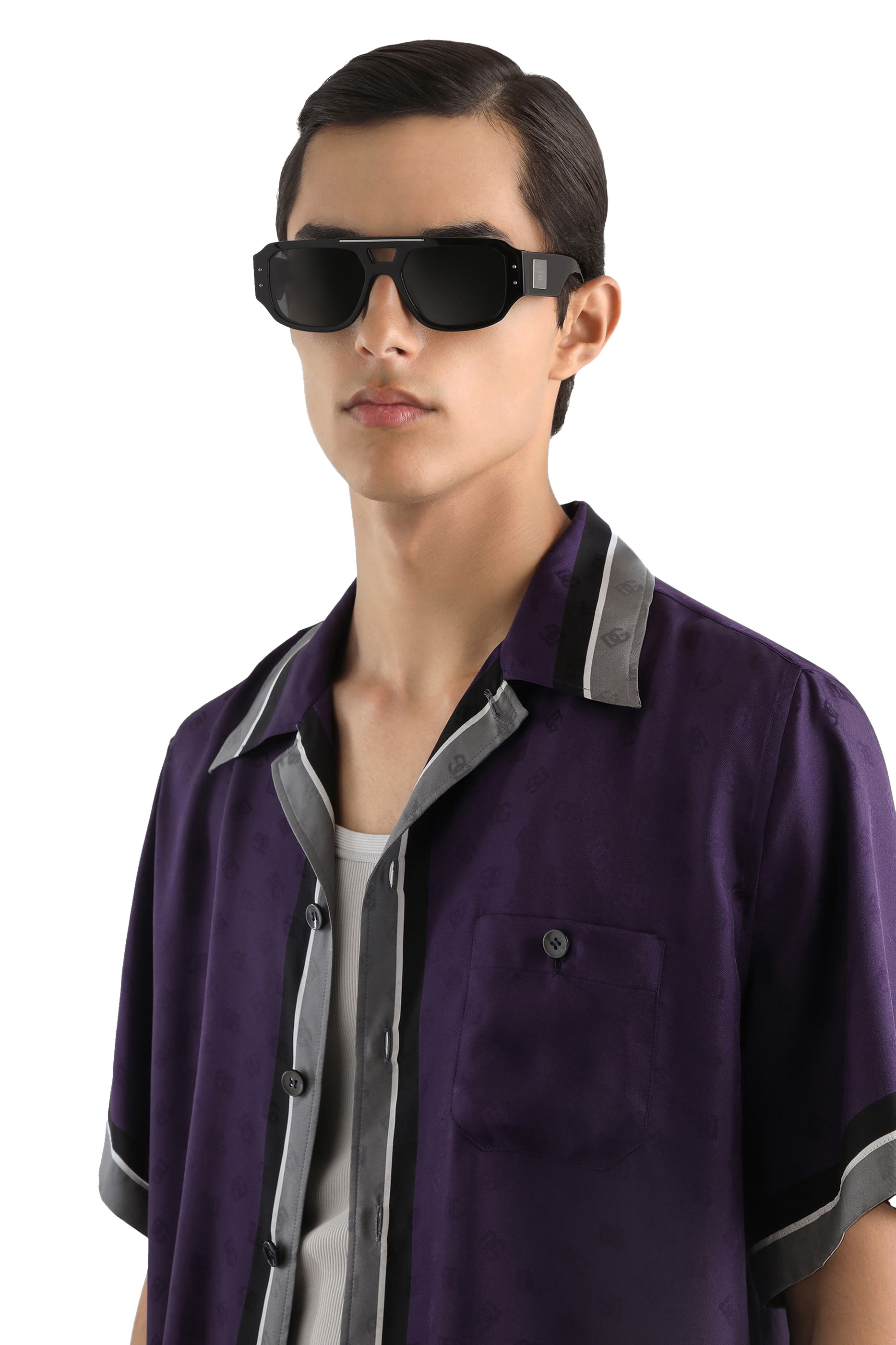 Logo  Stripe-Print Hawaii Twill Shirt