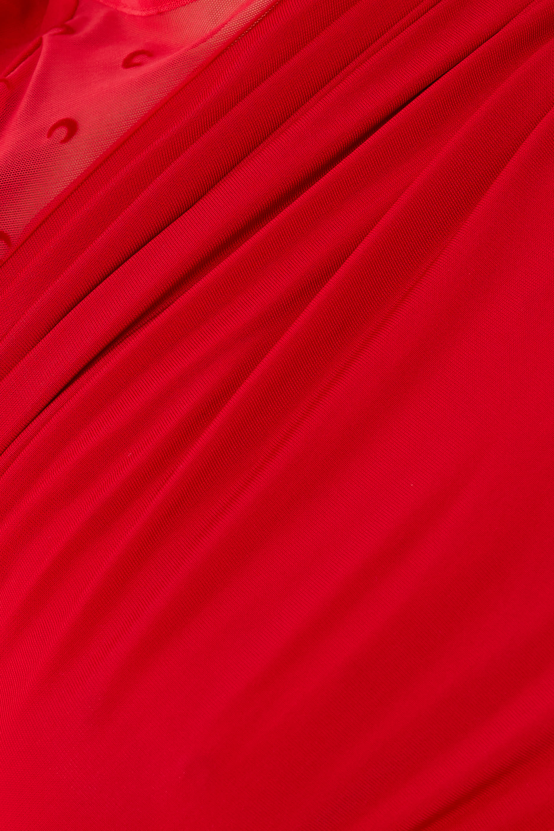 Asymmetrical Crepe Jersey  Plumetis Long Dress