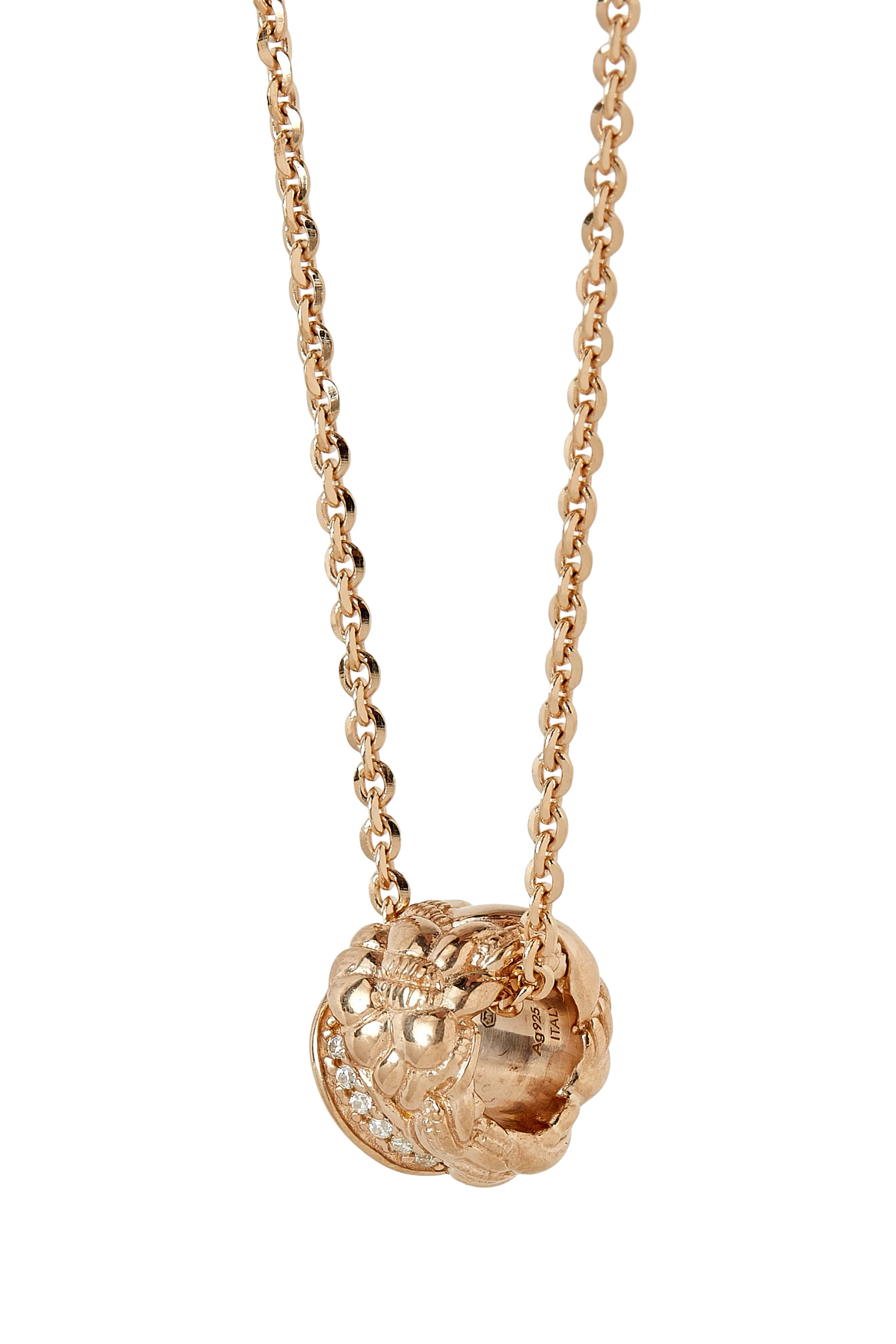  Intreccio Pendant Necklace,  18k Gold-Finish Sterling Silver  Cubic Zirconia
