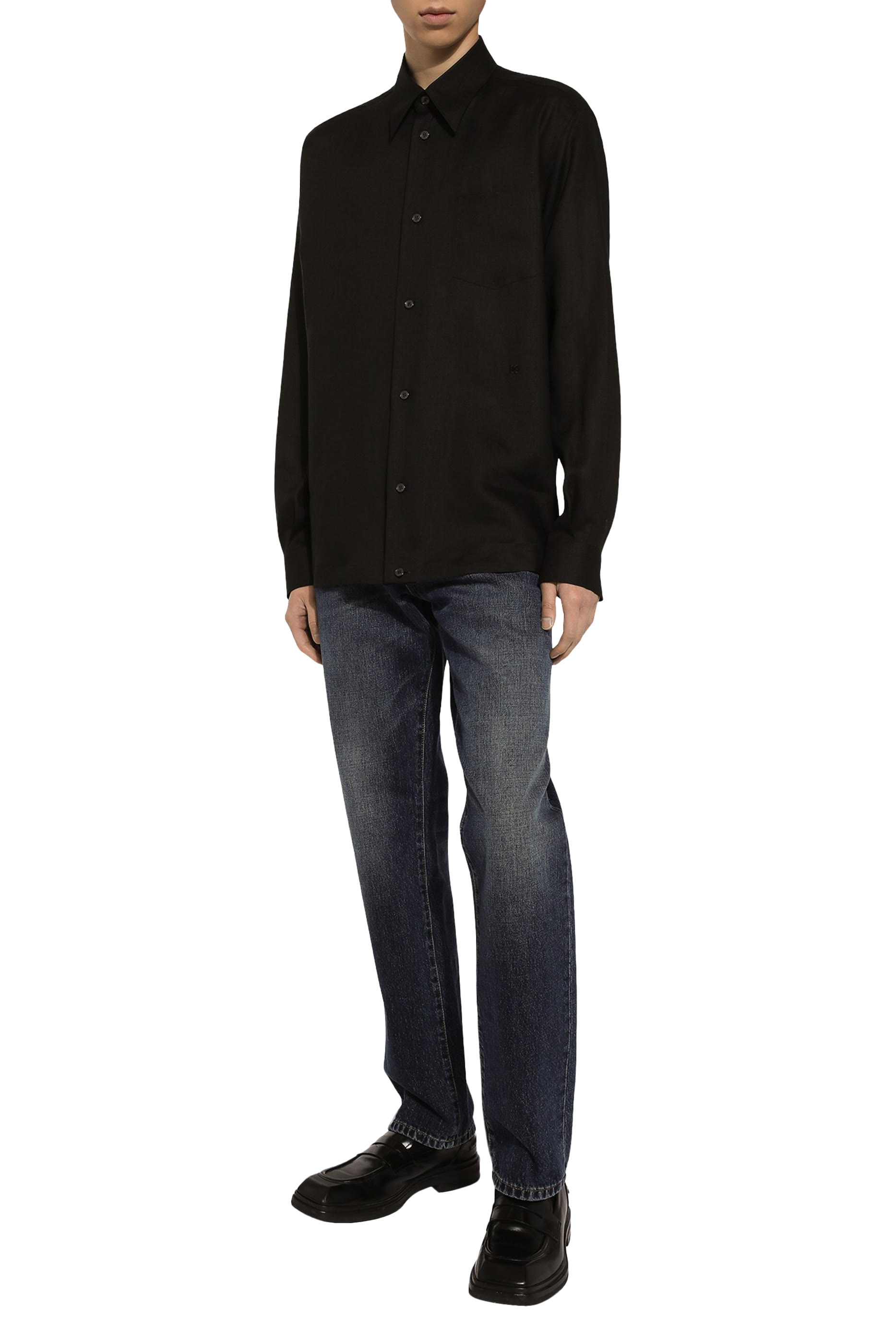 Linen Shirt with DG Embroidery